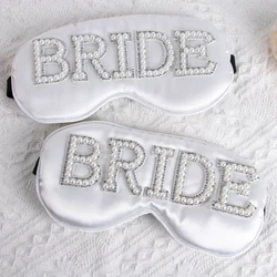 Bride Favors Sleep Eye Mask White Pearl Glam Bride Soft Sleep Eye Cover Bachelorette Party Supplies Bridal Gift Wedding decor