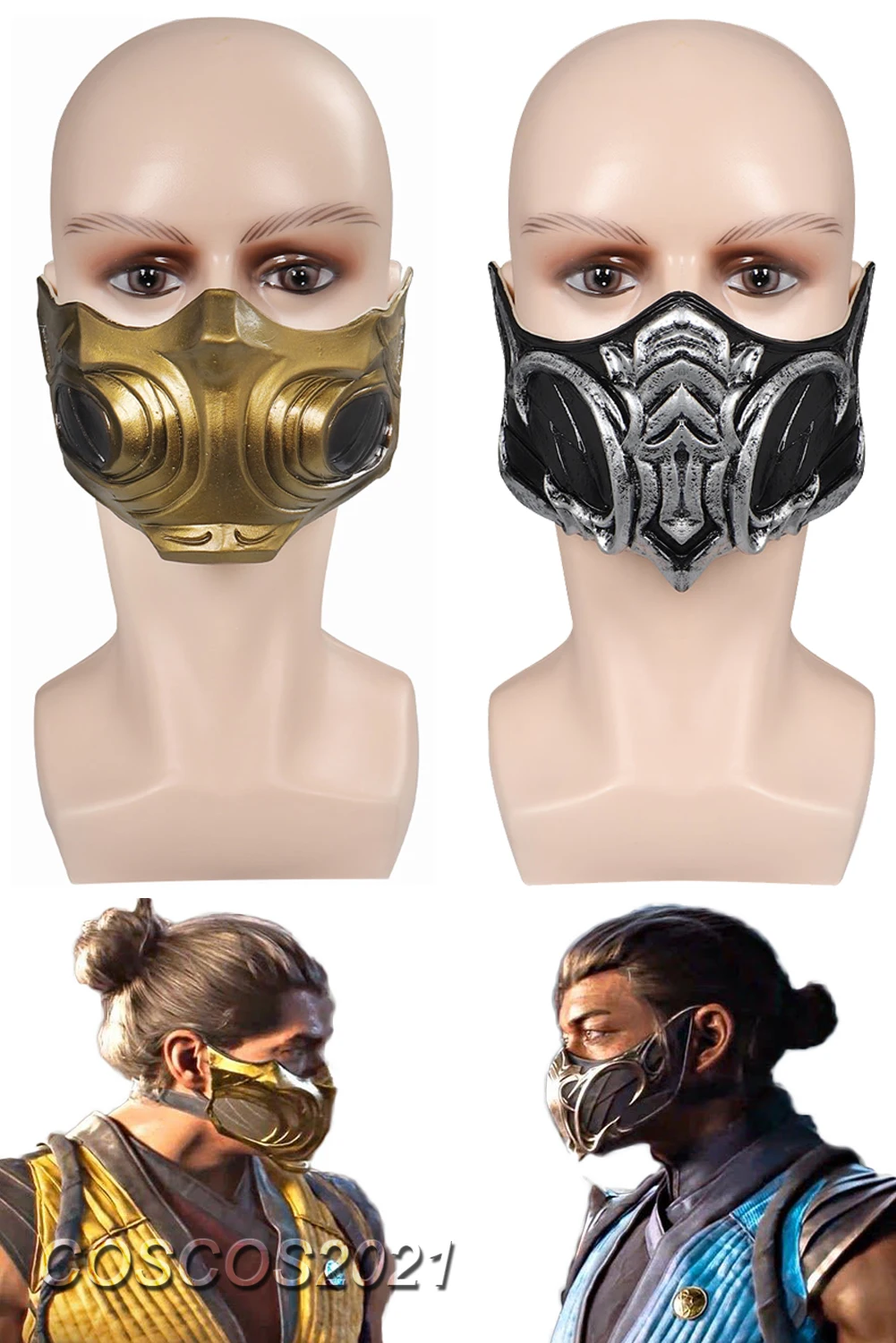 Disguise Scorpion Sub Zero Cosplay Role Play Mask Men Cosplay Costume Accessories Game Movie Mortal Kombat Props Fancy Dress Up