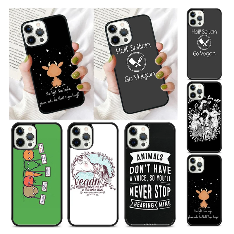 Go Vegan Food Vegetarians VEGGIE Phone Case for iPhone 16 15 SE2020 13 14 11 12 Mini Pro Max Max 6 7 8 Plus coque fundas