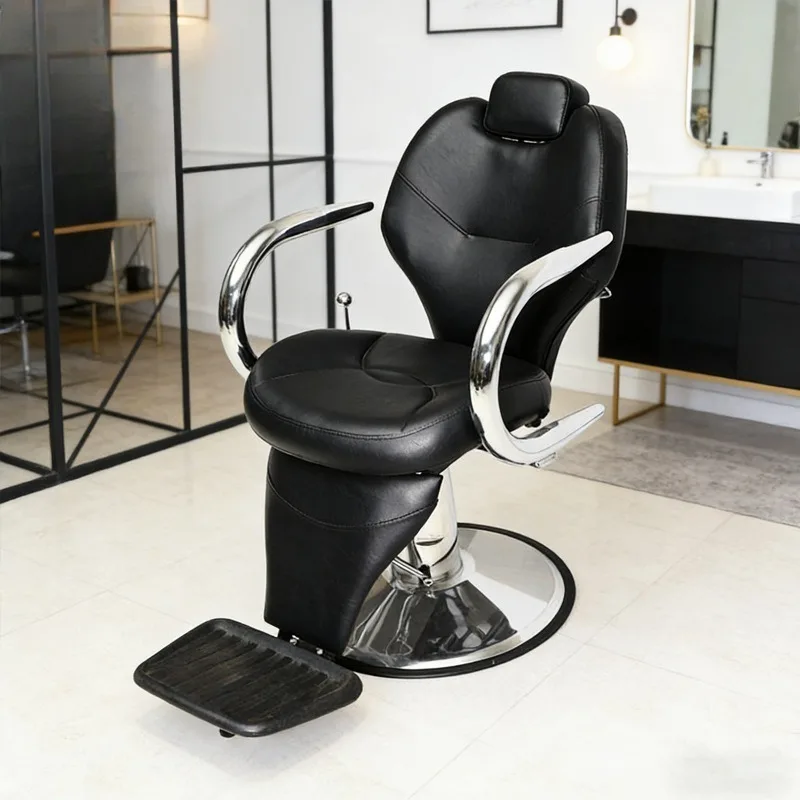 

Retro Barber Beauty Chair Inverted Men's Barber Internet celebrity chair with pedals Rotating adjustable lift chair