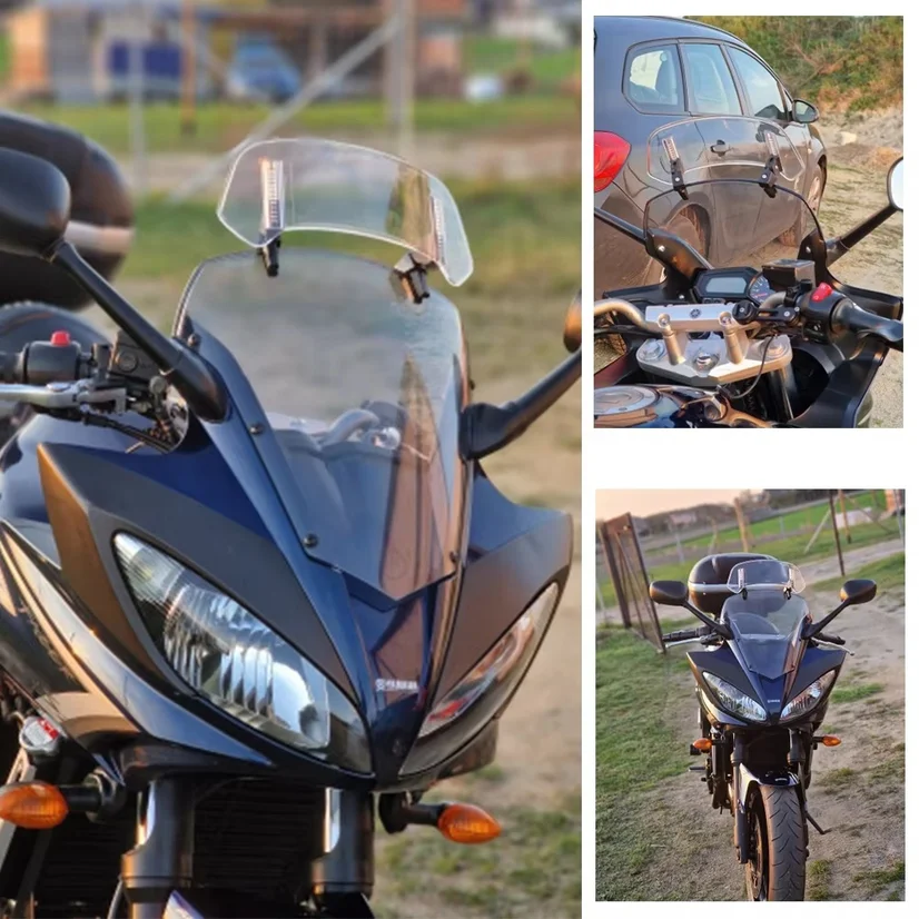 For BMW KAWASAKI YAMAHA HONDA SUZUKI Universal Motorcycle Windshield Extension Adjustable Spoiler Clamp-On Windscreen Deflector