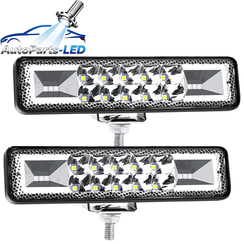 

4pcs Car LED Work Light 6 Inches 16Lights Left and Right Flashing, Daytime Running Light, Auxiliary Light