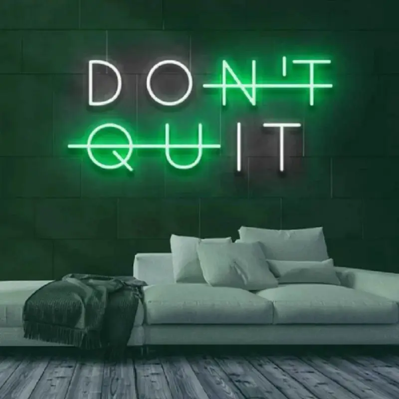 Custom Led Neon Signs DON'T QUIT DO IT Neon Light Sign Office Room Yoga Gym Room Man Cave Gamer Room Birthday Gift