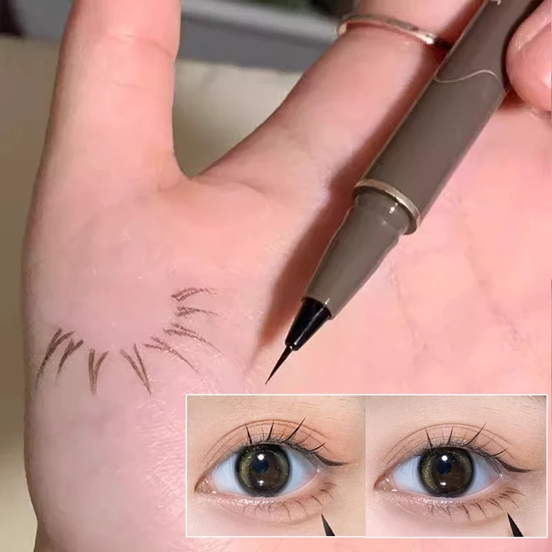 Impermeabile ultra sottile nero marrone ciglia inferiori penna eyeliner duraturo liscio sdraiato baco da seta occhi liner matite strumenti per il trucco degli occhi