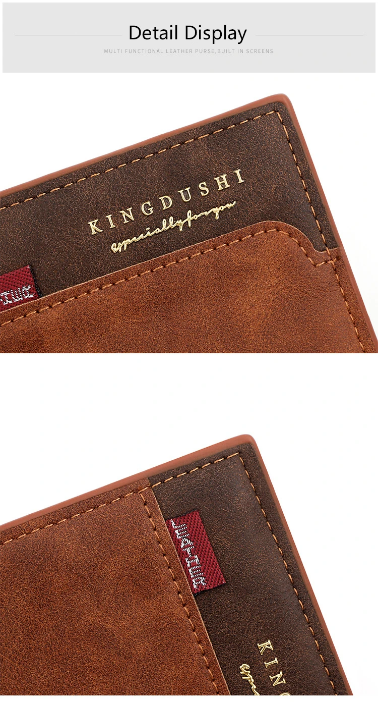 Kostenloser Name Gravur neue Männer kurze Brieftaschen hochwertige klassische Karten halter einfache männliche Geldbörse Reiß verschluss Münz tasche Männer Geld klammern – Detail 14