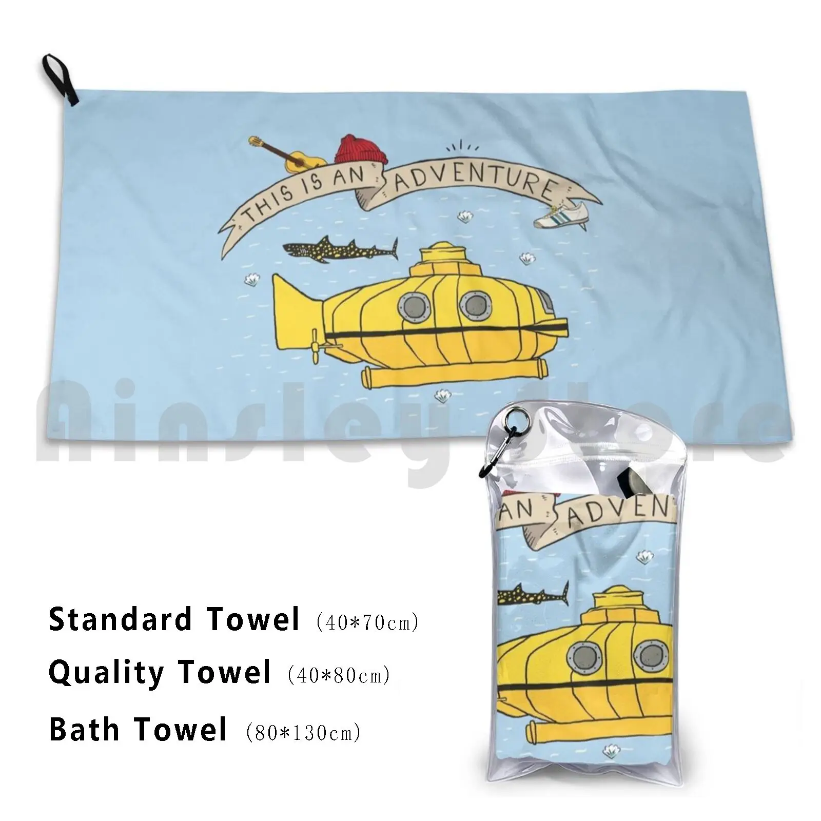 This Is An Adventure Beach Towel Quick Dry Quality Towel Movies Movie References Adventure Sea Deep Sea Deep Sea Diver