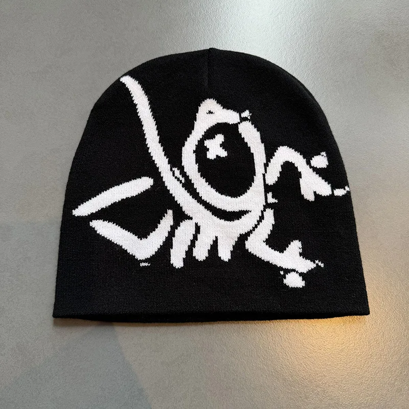 Funny Jacquard Beanies Knit Hats Unisex Autumn Winter Cycling Warm Hat Skiing Skullcap Women Men Windproof Y2K Bonnet Skateboard