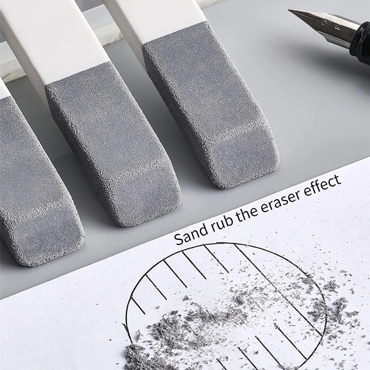 Sand Erasers 4 Packs Silicone Matte Eraser Used To Clear Colored Pencils Ballpoint Pens Ink Marks Writing Correction Supplies