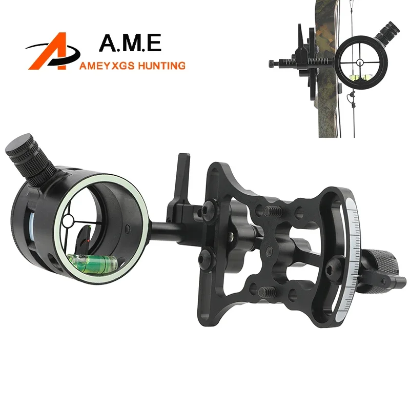 1pc Compound Bow Sight Aviation Aluminum Adjustable Pointer for Compound Bow Hunting Outdoor Shooting Target Accessories