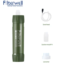 Filterwell Outdoor Mini filtro per l'acqua paglia campeggio filtro per la pulizia dell'acqua emergenza escursionismo sopravvivenza preparazione Gear per il turismo