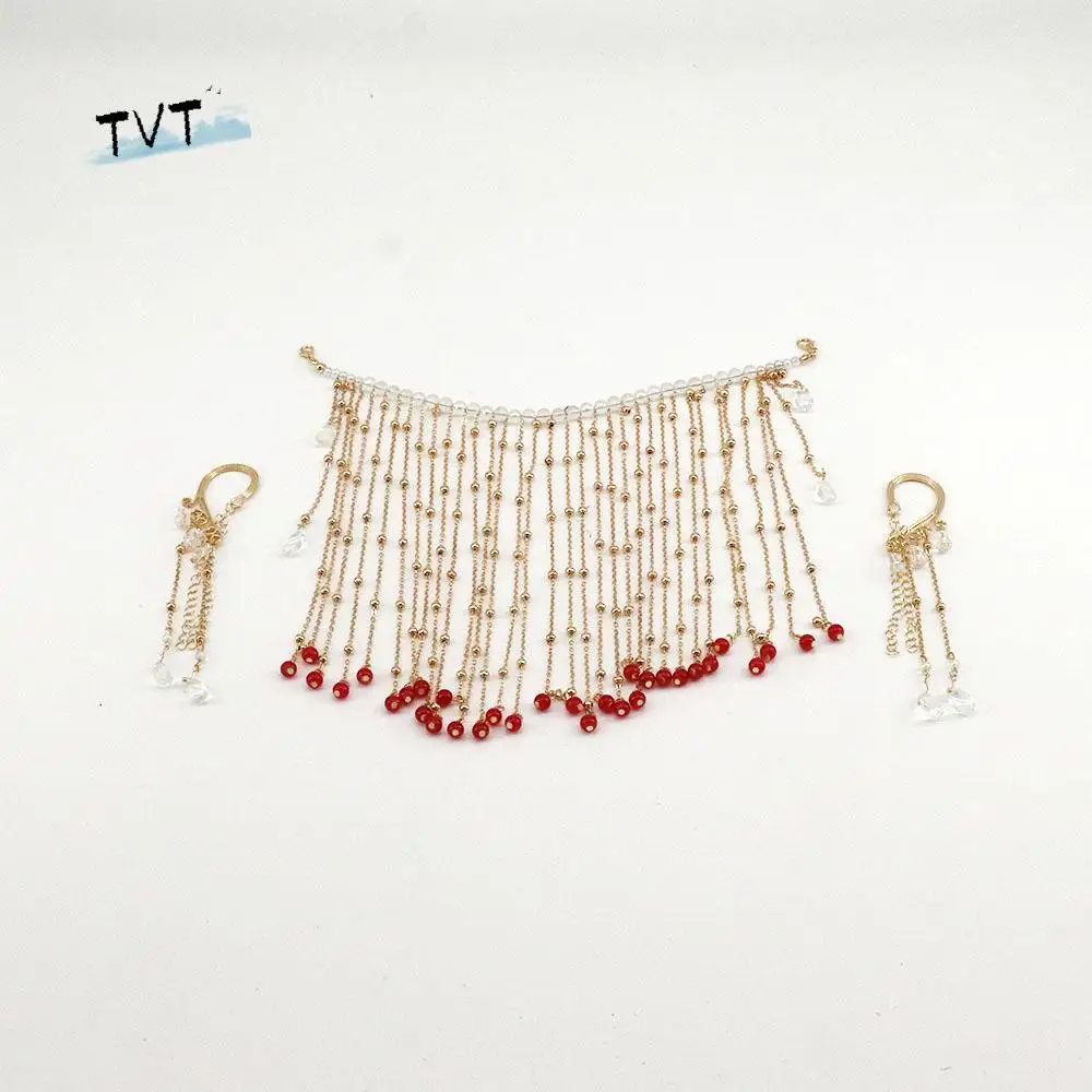 

Women Personality Ancient Style Chain Hanging Ear Cover Face Jewelry Hanfu Headdress Tassel Veil Hair Accessories