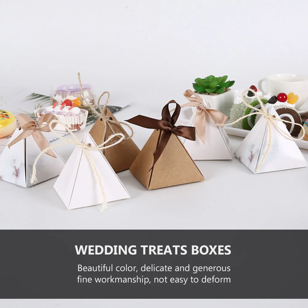 

20Pcs Wedding Candy Boxes High-Grade Paper Ribbon Gift Storage Box Wedding Party Favor Treat Packing Container Chocolate Holder