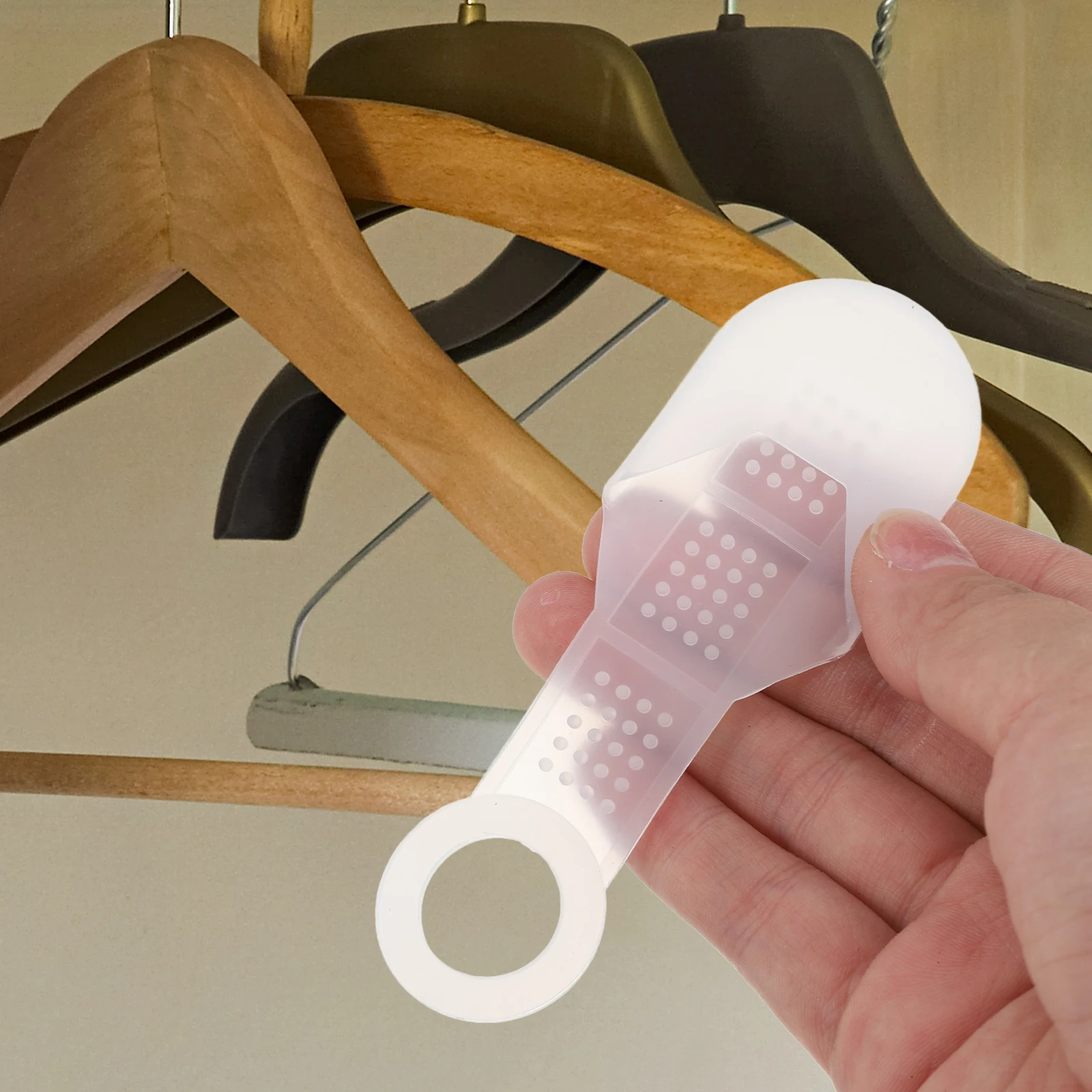 

10 Pcs Anti-slip Clothes Hanger Cover Grips Hangers Coat Strip Strips Anti-shedding Case Clear Store Supplies