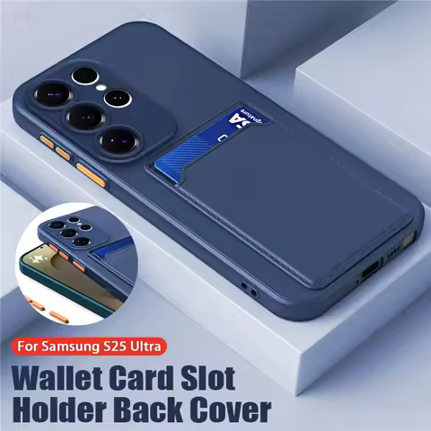 Liquid Silicone Case For Samsung Galaxy S25 S24 S23 S22 S21 S20 Ultra Plus FE Card Holder Case For Samsung A56 A55 A54 A34 A53