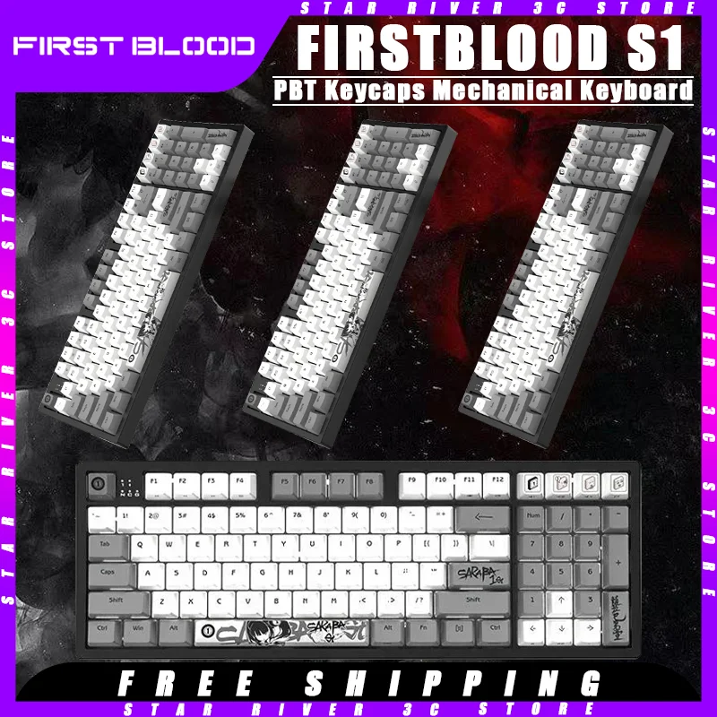 

FirstBlood S1 Mechanical Keyboard Wired 96 Keys Rgb Backlight PBT Keycap E-sport Gaming Keyboard Customized Pc Gamer Accessories