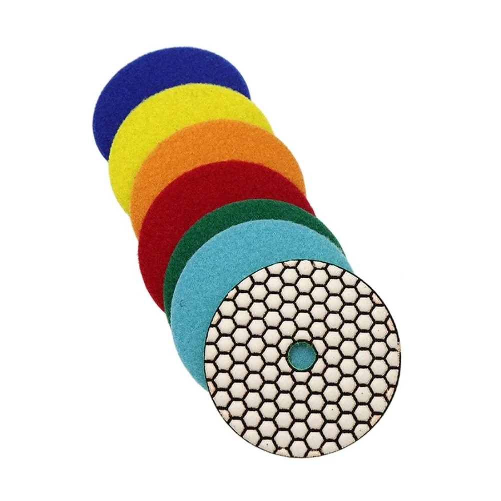 Marble Polishing Flexible Sanding Disc 7pcs Polishing Pad Set For Granite Granite Polishing Resin Material 1.5mm Thickness