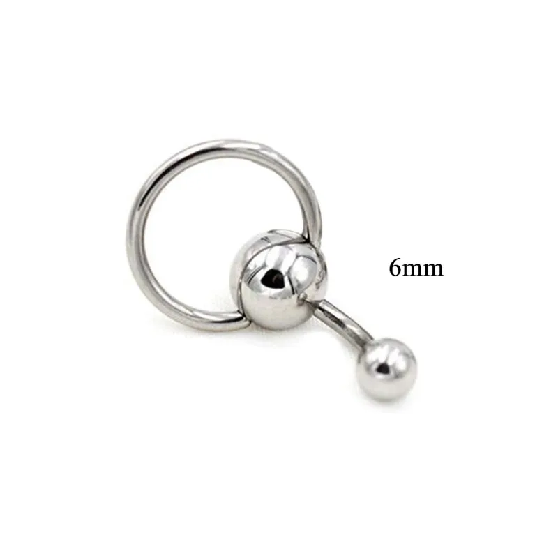 1Pc Punk 6mm/8mm/10mm Stainless Steel Belly Button Rings,Surgical Steel Navel Body Piercing jewelry for Women