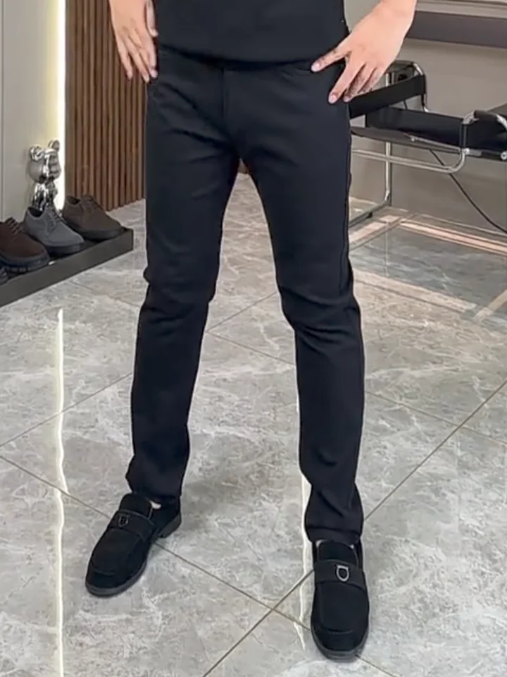 

Faionable Casual Men's Jeans High Quali Premium Feel Autumn Winter New Arrival Sli Trendy Well-Waed mid Waist Slim Fit