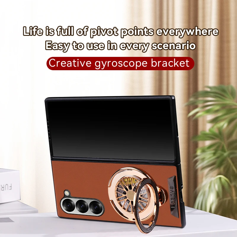 

Leather Bracket All Inclusive Shell for Samsung Galaxy W22 W25 W24 W23 Back Cover Shockproof Soft Protection Cover Phone Case