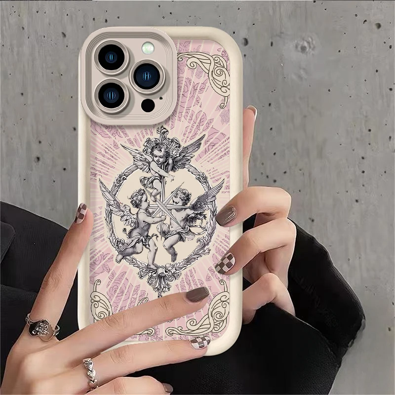 Love Cupid Angel Unicorn Phone Case For iPhone 15 Pro Max 14 13 12 11 ProMax X XS XR 7 8 Plus SE 2020 Matte Soft Silicone Cases