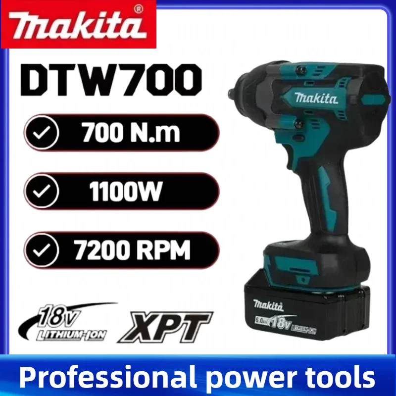 

Makita DTW700 Large Torque 18V Brushless Wrench Cordless Electric Drill Screwdriver Professional Construction Power Tool