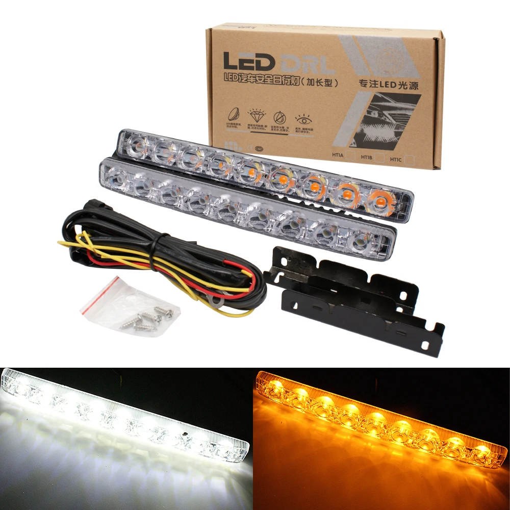

9LED Strip lamp Car headlights Fog light Driving light LED turn signal Flowing flashing light drl Daytime Running signal lights