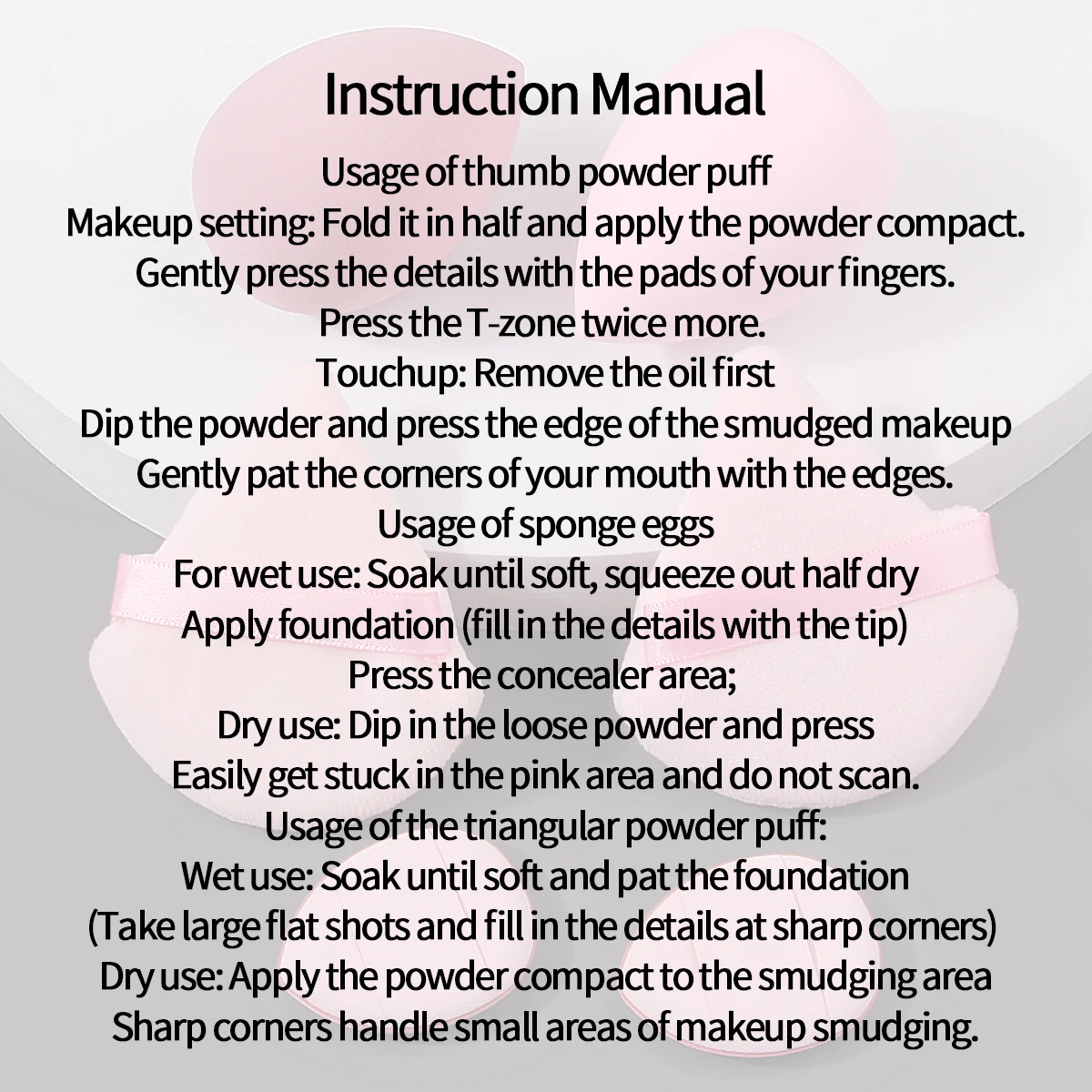 6-delige make-upsponsset, geschikt voor vloeibare BB-crèmepoedertoepassing, make-up ei droog nat poederdons voor tweeërlei gebruik