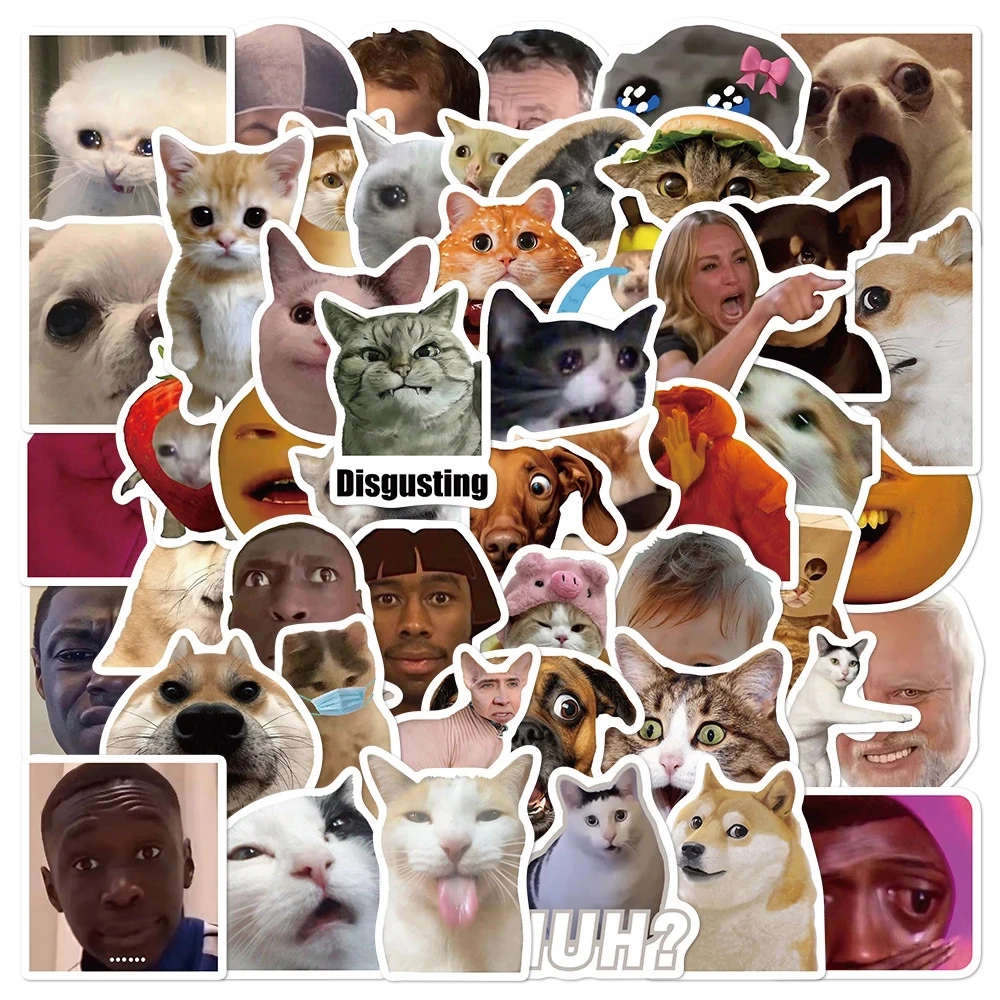 10/30/50개 클래식 인터넷 밈 스티커 재미있는 표정 만화 데칼 장식용 여행가방 기타 전화기 그래피티 스티커 장난감