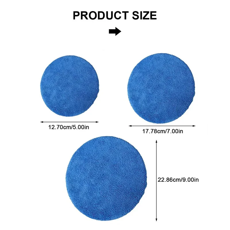 SEAMETAL 5Pcs Car Polishing Pad Microfiber Bonnet Polisher Disc Cover Car Waxing Wash Buffer Paint Care Polish Pad Cleaning Tool