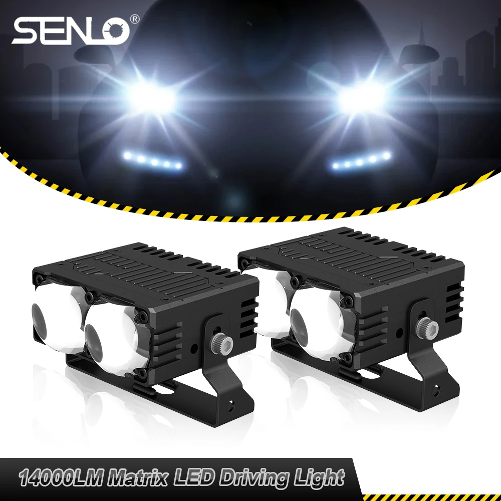 2PCS LED Motorcycle Headlight Waterproof Scooters 140W Spotlight Car Auxiliary Lamp Fog Bulb Work Lights white Universal 12V