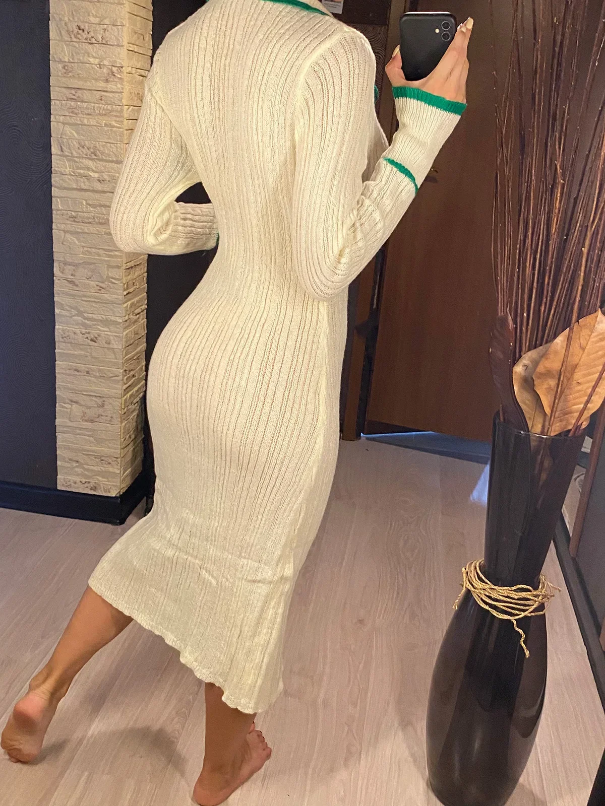 جديد مثير طويلة الأكمام الخامس الرقبة الكروشيه محبوك تونك الشاطئ التستر التستر فستان الشاطئ ملابس الشاطئ بحر الإناث النساء V5055