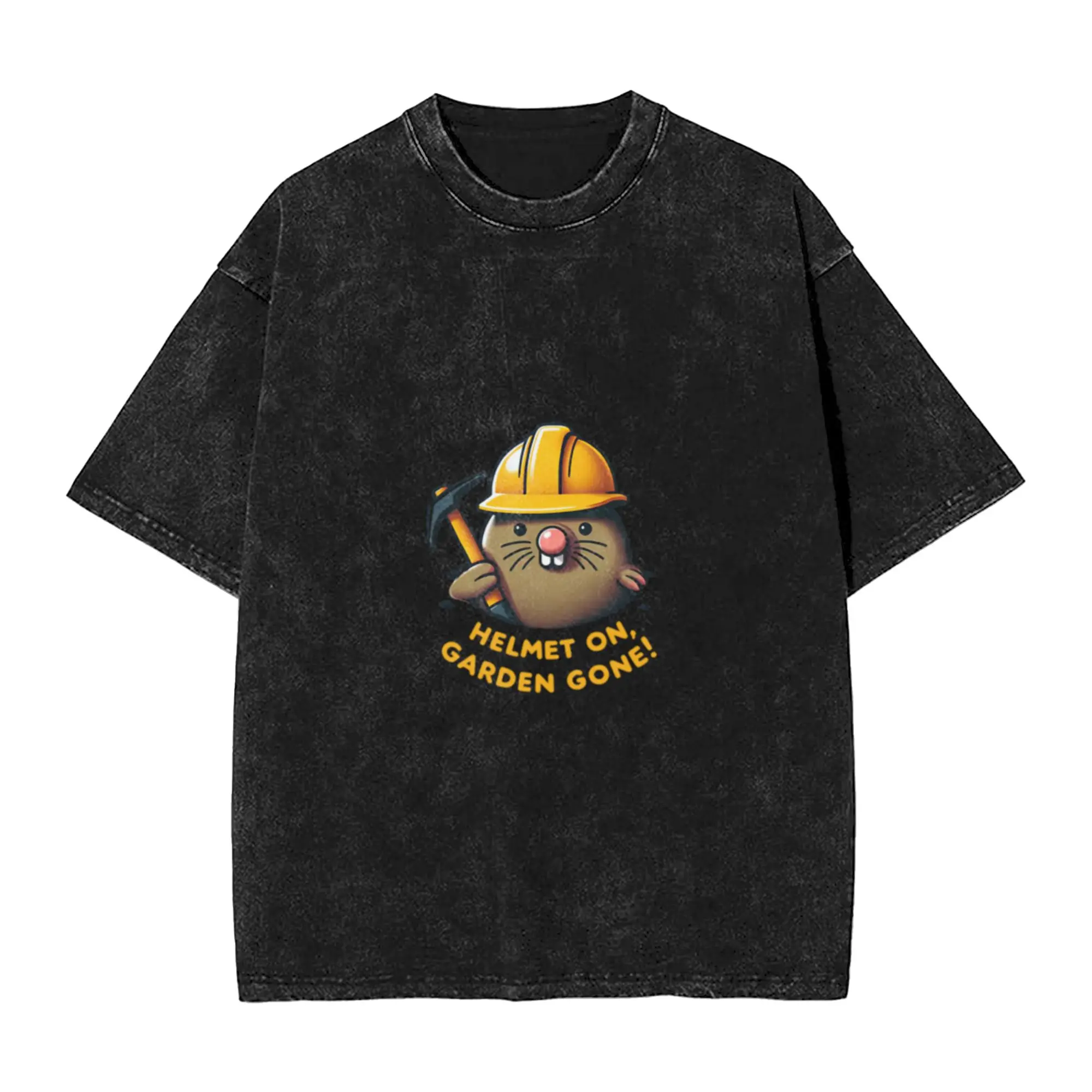 Gardening Mole  Helmet On  Garden Gone! Classic Cool A Vintage Oversized Cotton Unisex T-Shirts