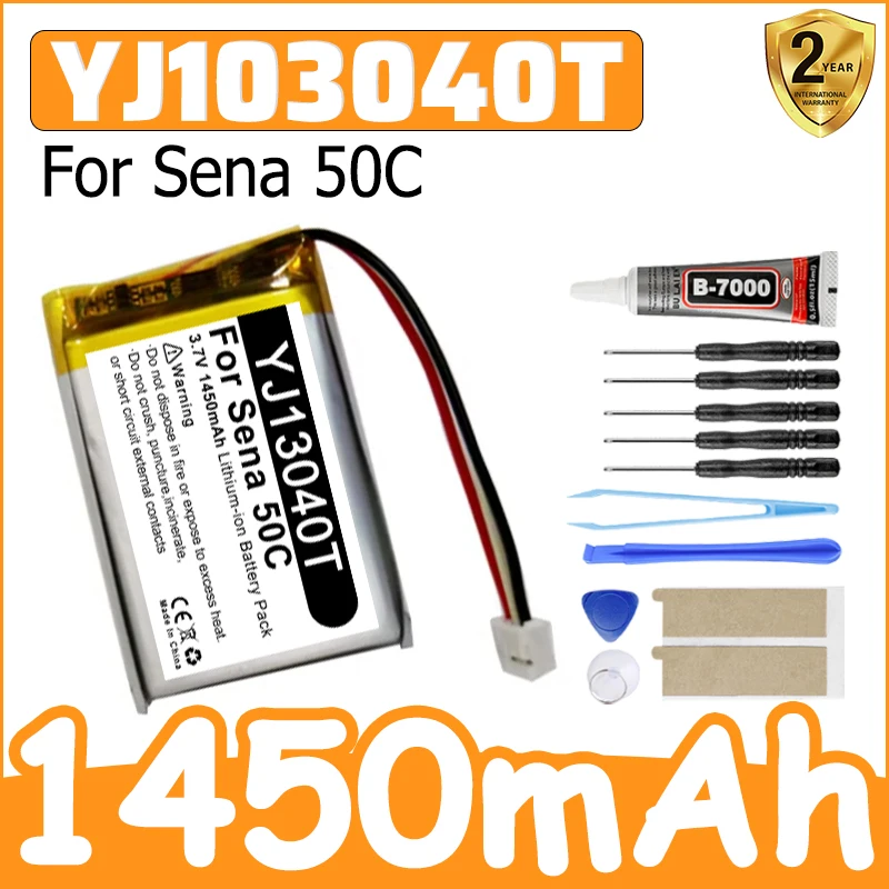 New 3.8V 1450mAh Rechargeable For Sena 50C Headset Bluetooth Comm System and 4K Camera System Battery