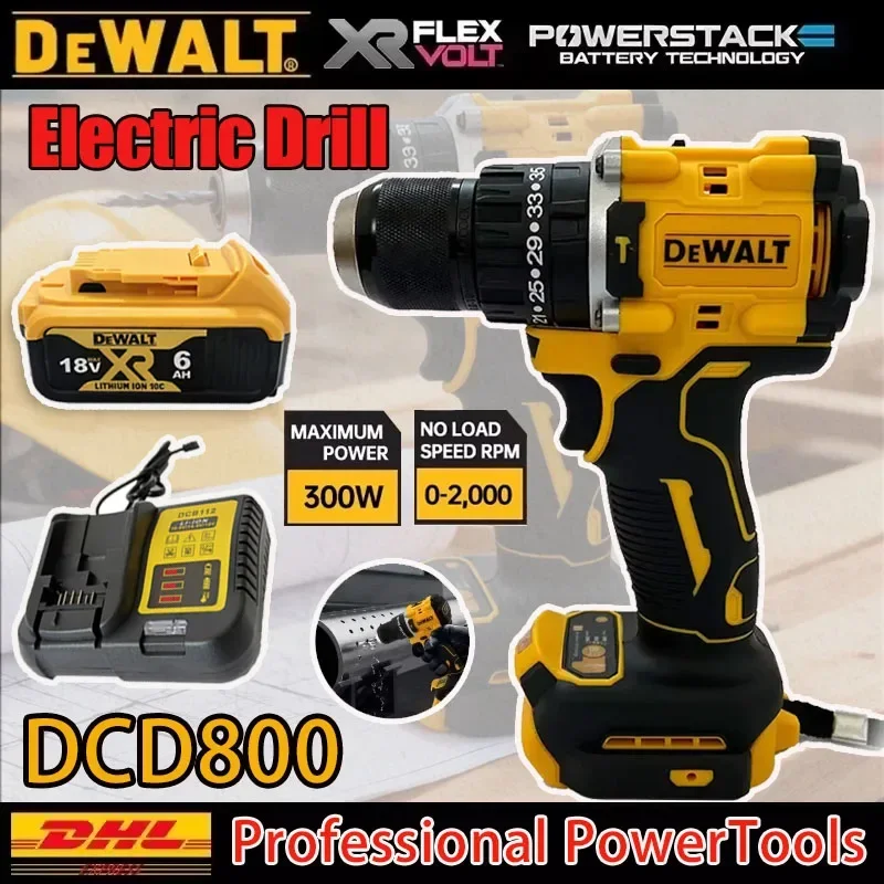 Аккумуляторная-ударная-дрель-шуруповерт-dewalt-dcd800-2000-об-мин-1-2-дюйма-бесщеточная-литиевая-с-зарядным-устройством