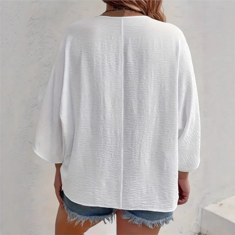 Весенние и осенние блузки 2024, новые женские повседневные однотонные кардиганы с v-образным вырезом и пуговицами из ледяной проволоки, женские рубашки с длинными рукавами, одежда