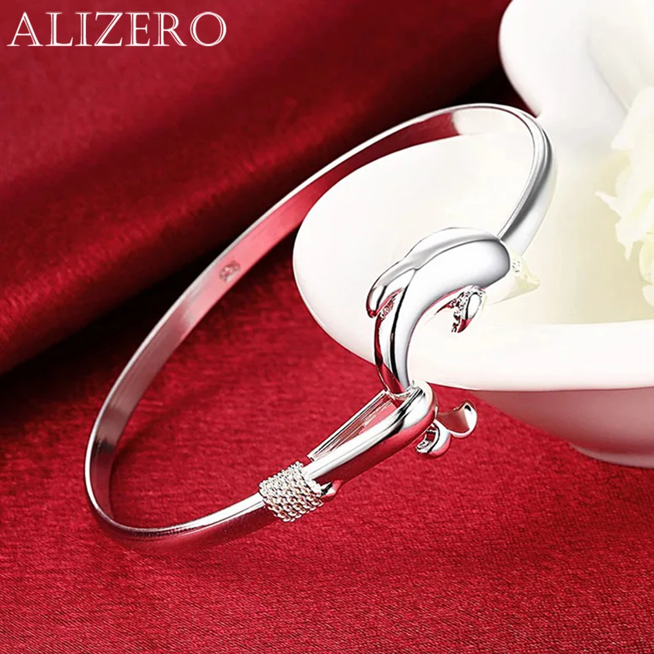 Braccialetti con polsino delfino carino e raffinato in argento sterling 925 per le donne, regolabili, gioielli firmati, regali per feste di nozze