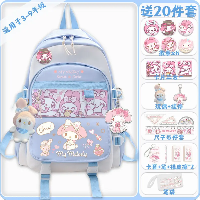 Cinnamoroll Mochilas dziecięcy plecak redukujący kręgosłup o dużej pojemności Kuromi My Melody tornister studencki