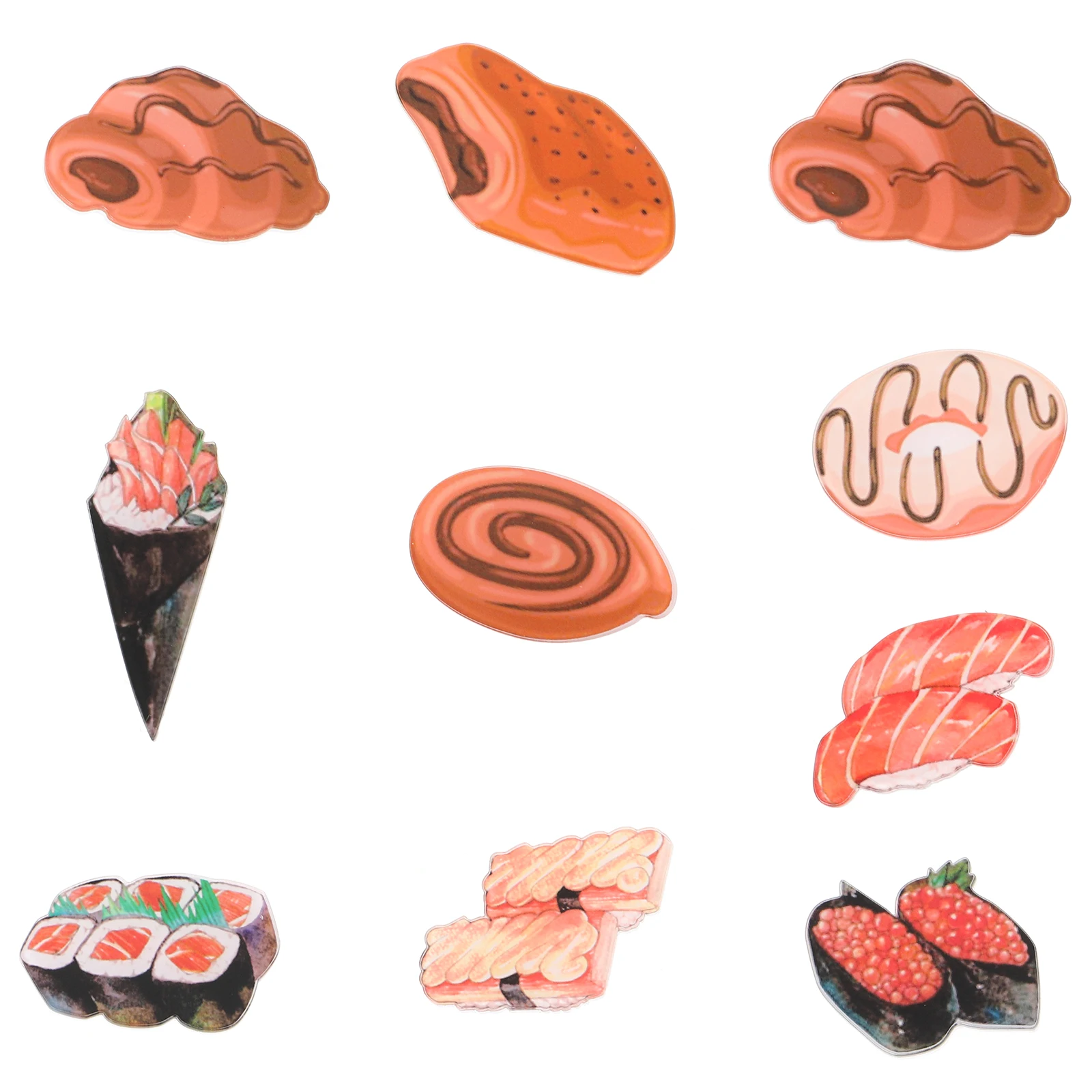 

10 Pcs Sushi Fridge Magnet Adorable Kitchen Decor Magnetic Sticker for Home Whiteboard Locker Cabinet Door Refrigerator