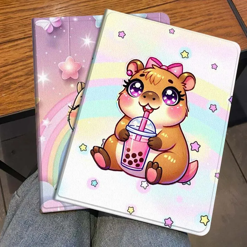 

Cartoon Cute Capybara Popular For Honor Pad 8 V8 9 GT MagicPad 13 3 2 Tab MatePad Pro Air 12 X 12.6 Foldable Tablet Case Gift