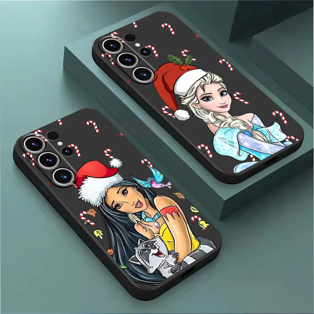 TPU Soft Phone Case for Samsung Galaxy S24 Ultra S20 S21 5G S23 Ultra S22 Plus S21 FE Cover Disney Princess Christmas Coque