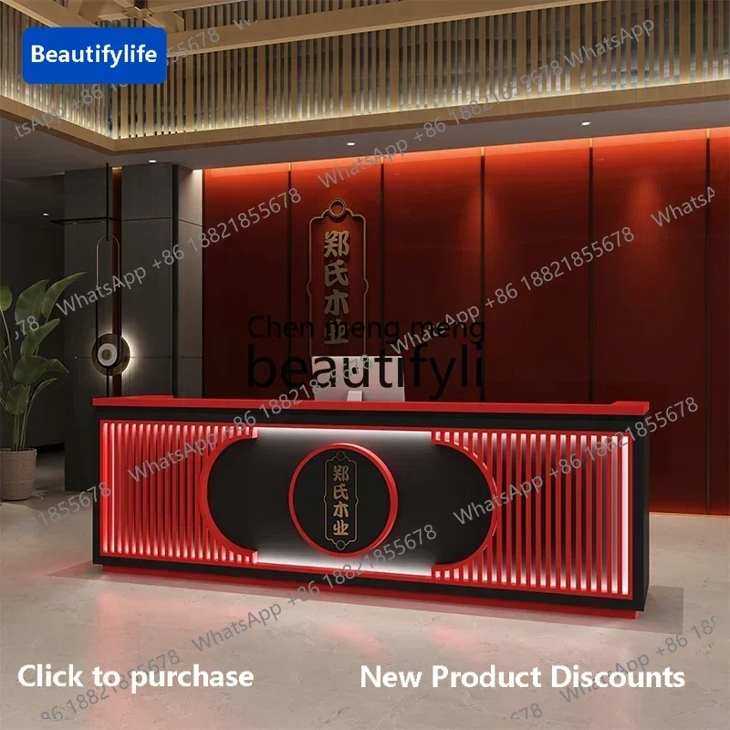 

183New Chinese restaurant Bar checkout page Hotel front desk Hot pot restaurant Restaurant counter table6005