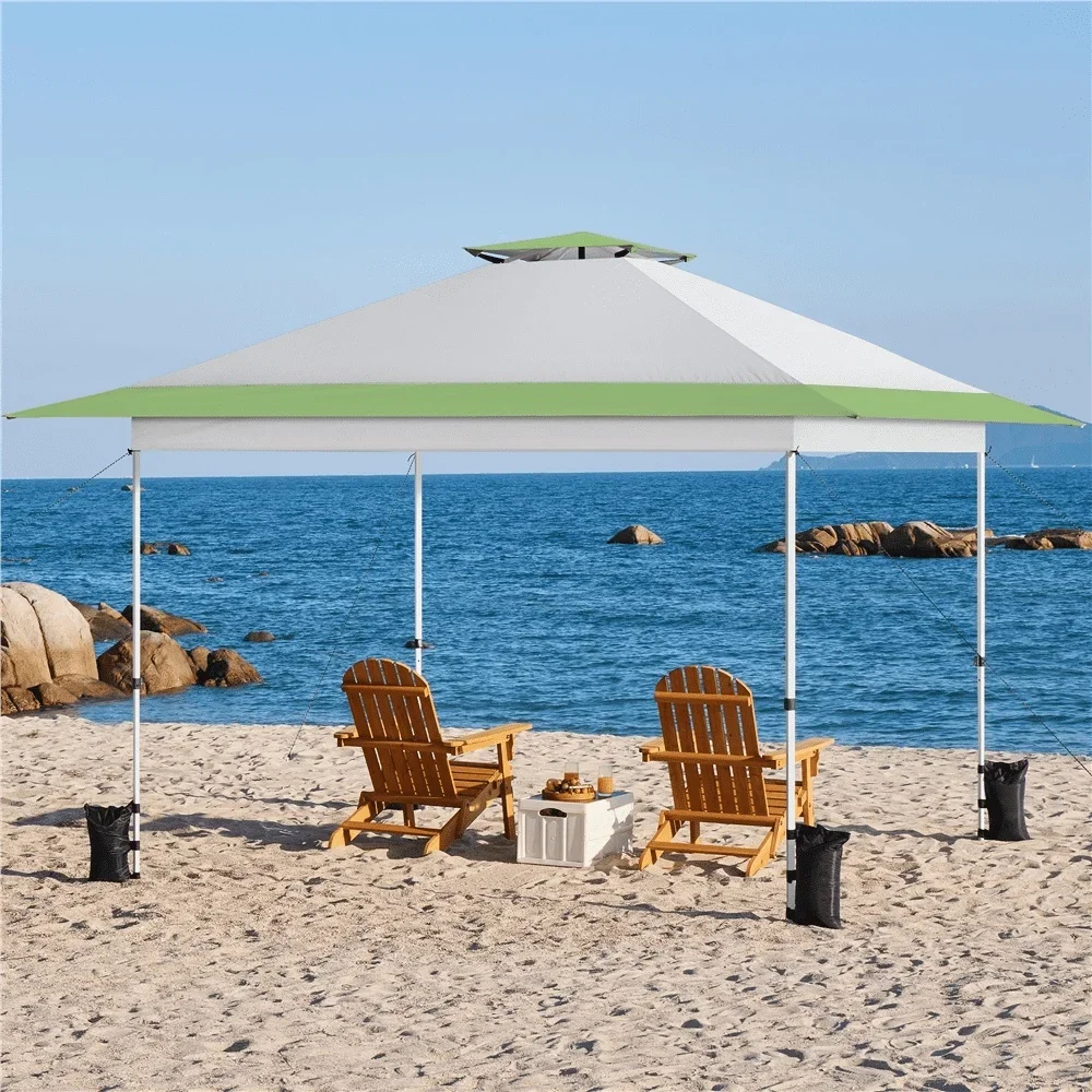 في الهواء الطلق المحمولة المنبثقة المظلة 13x13 قدم ارتفاع قابل للتعديل مقاومة الطقس الصلب المظلة مع المتداول حقيبة التخزين الأحداث #6