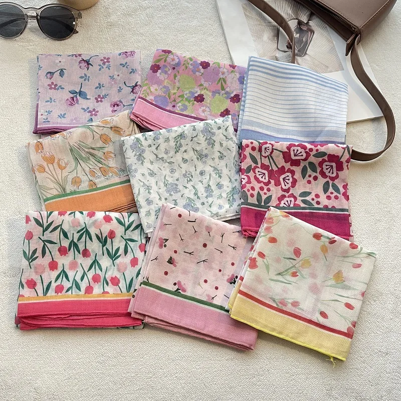 

Новая дизайнерская хлопковая квадратная бандана 58 см, женский платок-шарф, хиджаб, повязка для волос, роскошный головной убор, эшарп 2026