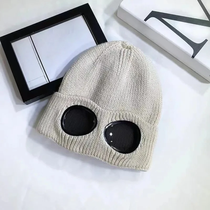 Unisex Men Women Knitted Hat with Goggles Windproof Winter Warmer Ski Beanies Soft Warm Anti-slip Ear Protection, image 8