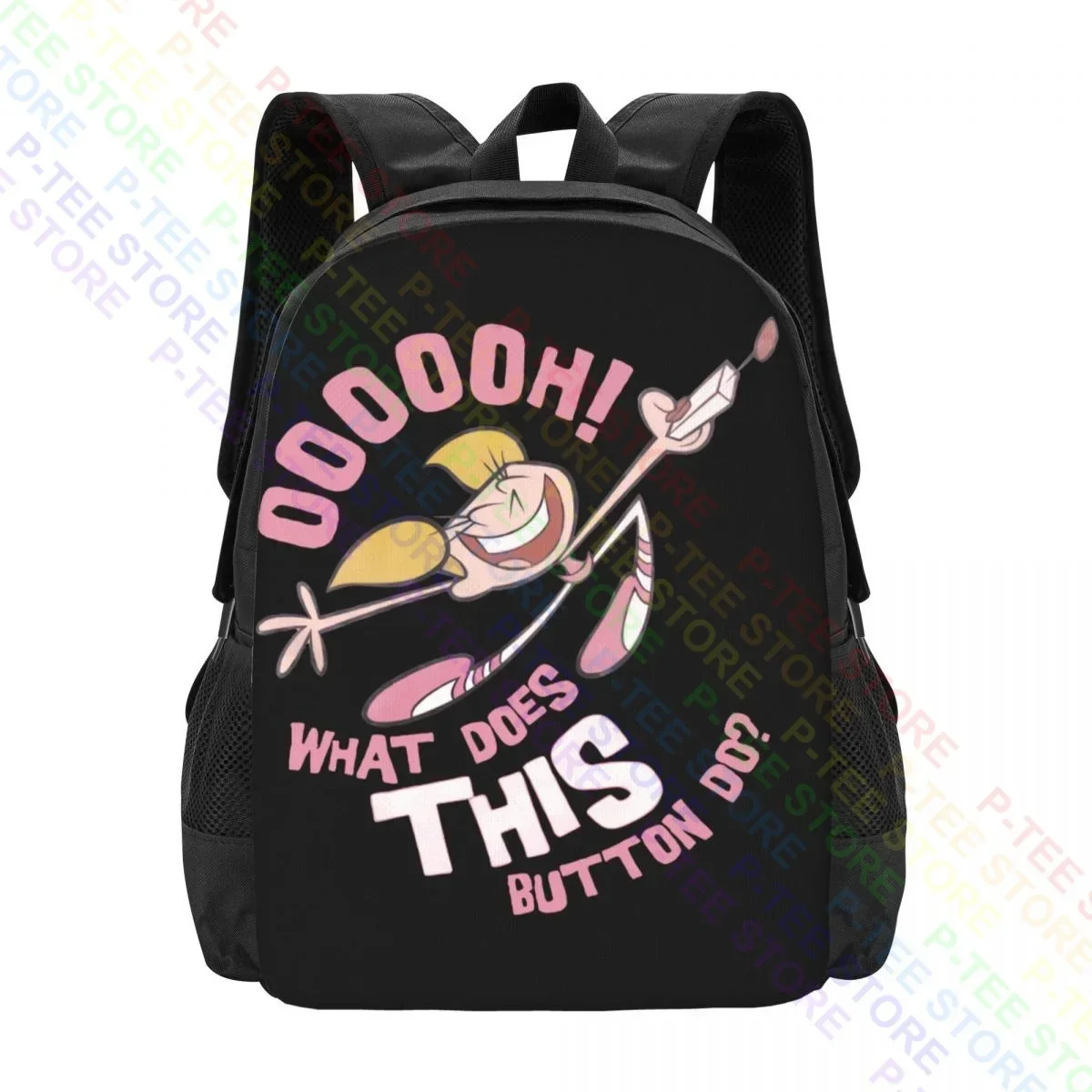 Dexters Laboratory Cartoon Dee Dee Oooh What Does This ButtonBackpack Large Capacity Shoe Bag Sports Style