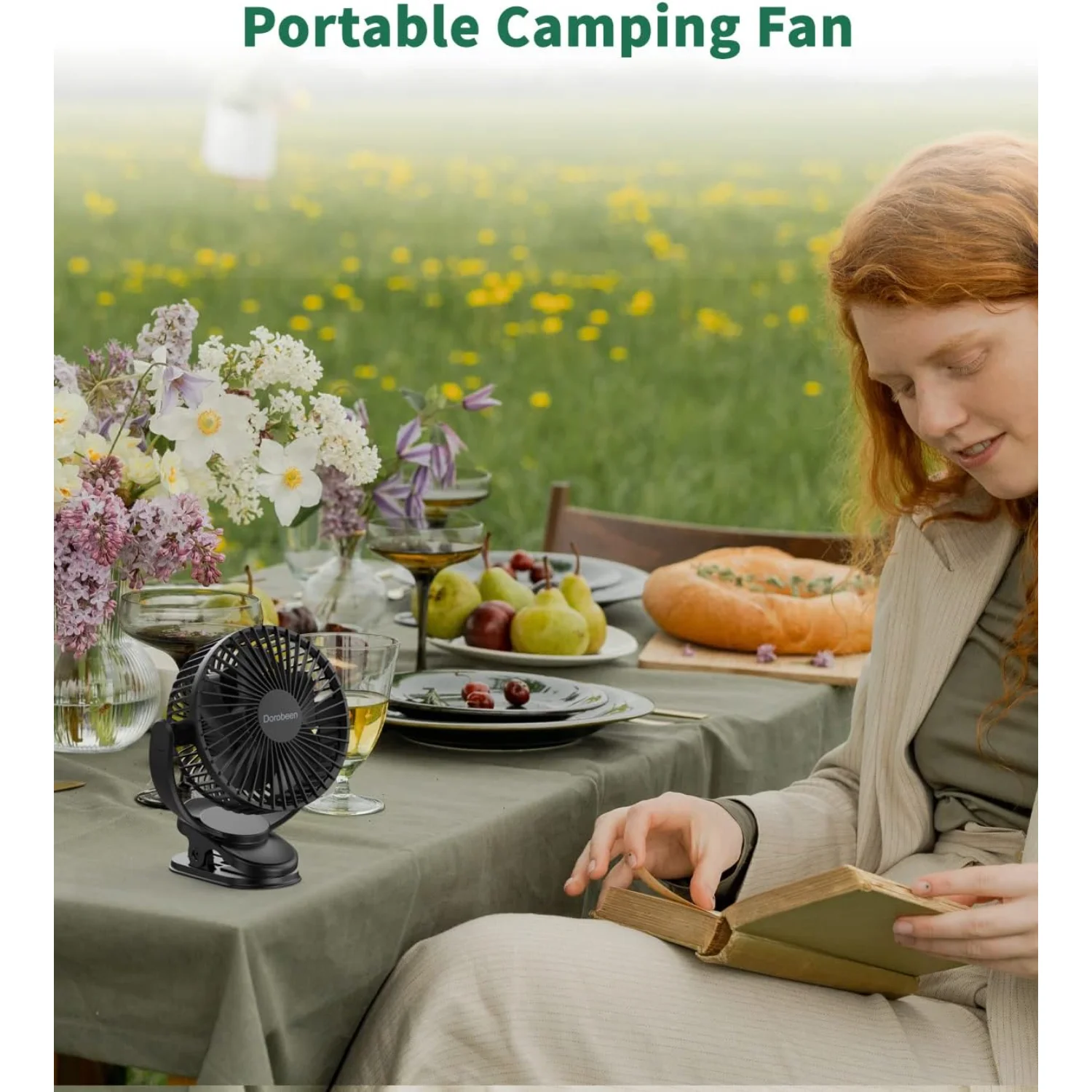 Portable Clip on Fan, 5000mAh Battery Powered Fan,  Speed Quiet Rechargeable  Desk Fan, ° Rotate Personal Cooling Fan for  Offi