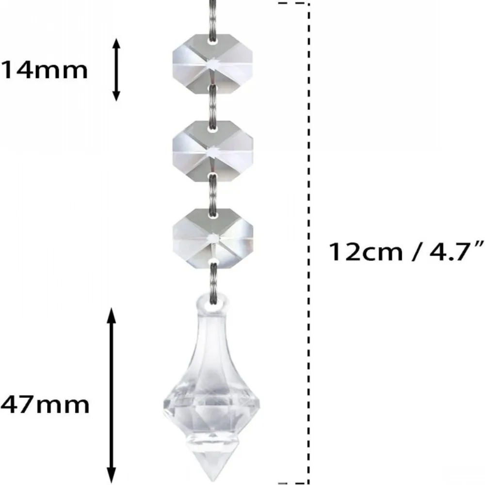 5 stks Simuleren Ijsje Acryl Sneeuwvlok Hanger Kristal Diamant Transparant Kristal Hangende String Feestelijke Sfeer