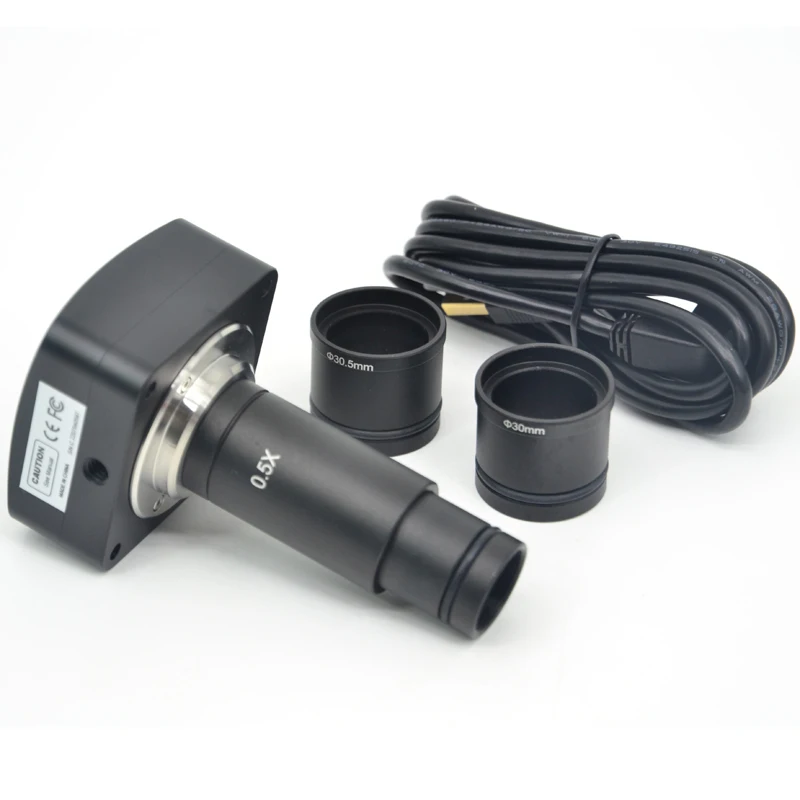 25fps 5MP USB2.0 Sony imx335 CMOS Sensor C mount Digital USB Microscope Camera with 0.5X Lens Adapter