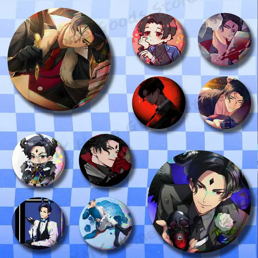 Game O-Obey Me Lucifer Badges Cartoon Character Pins Brooch for Bag Shoes Decoration Jewelry Gifts