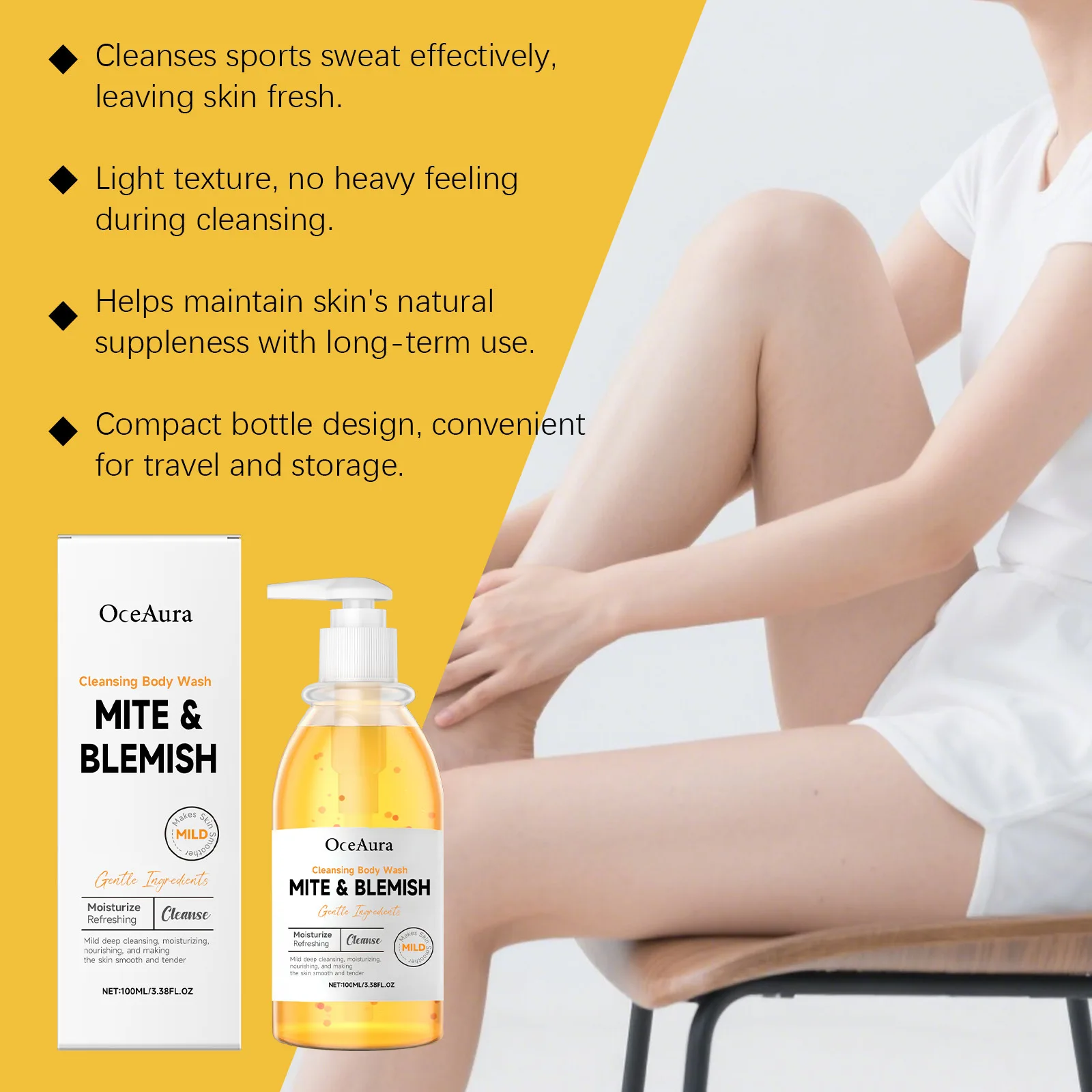 OCEAURA Body Nourishing Shower Gel Remove Dirt Lasting Fragrance Deep Hydrate Remove Odors Oil Control Body Soothing Shower Gel